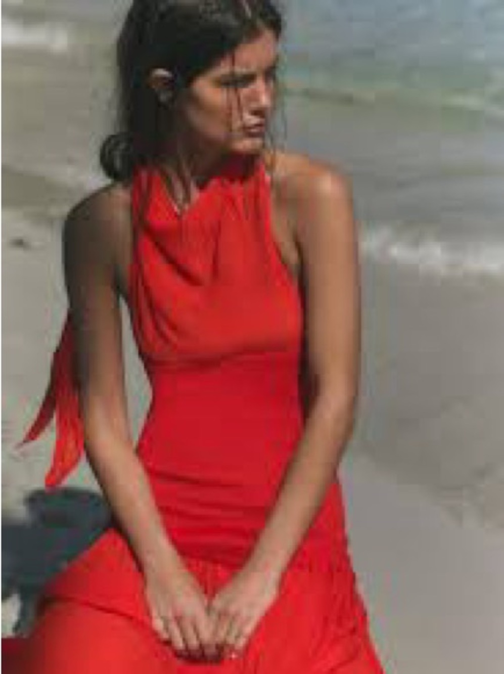 NWT Red linen Maxi Dress Italian made